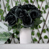 Velvet Rose Bouquet Artificial Flowers- Black