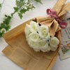 Velvet Rose Bouquet Artificial Flowers- Cream