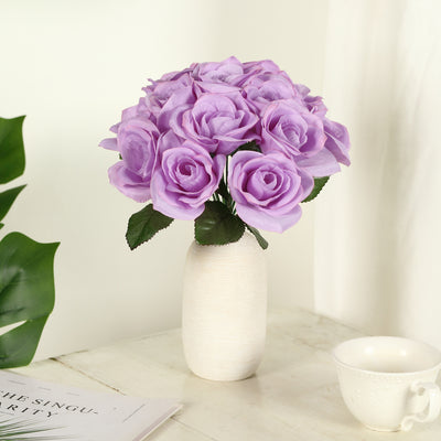 Velvet Rose Bouquet Artificial Flowers- Lavender