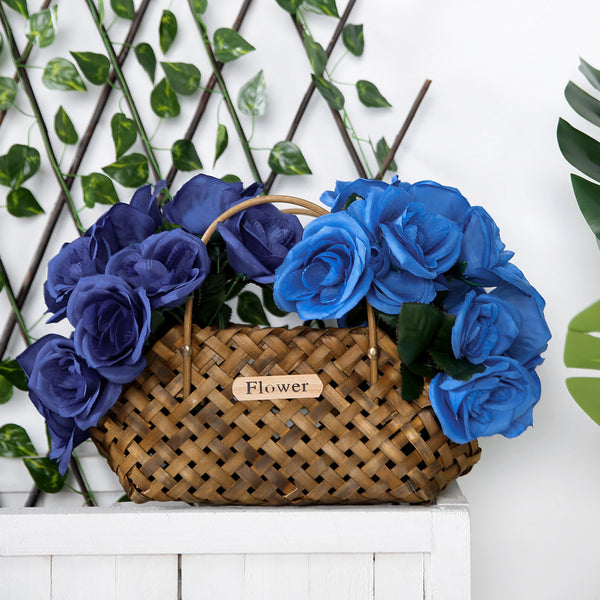 Velvet Rose Bouquet Artificial Flowers- Navy Blue