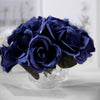 Velvet Rose Bouquet Artificial Flowers- Navy Blue
