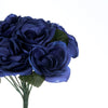 Velvet Rose Bouquet Artificial Flowers- Navy Blue