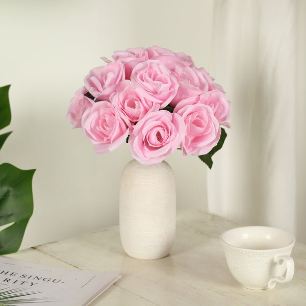 Velvet Rose Bouquet Artificial Flowers- Pink