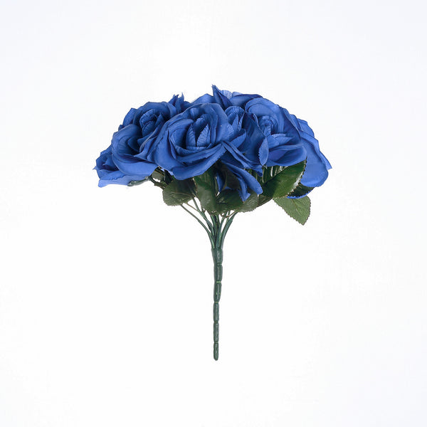 Velvet Rose Bouquet Artificial Flowers- Royal Blue