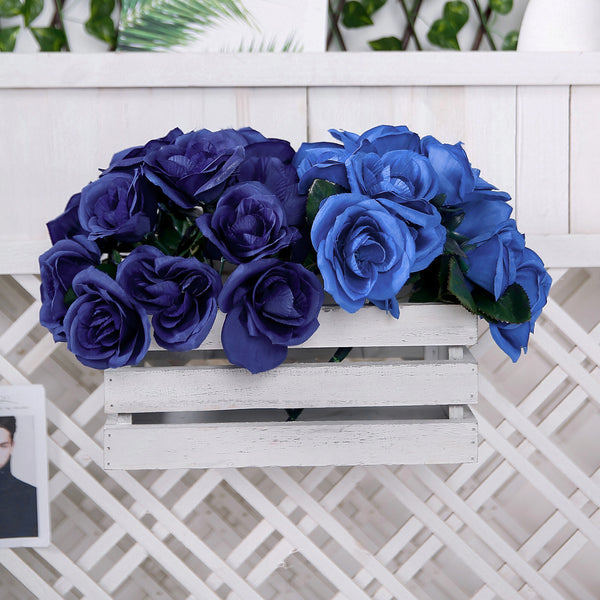 Velvet Rose Bouquet Artificial Flowers- Royal Blue