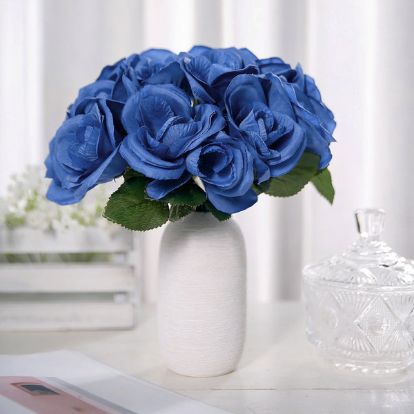Velvet Rose Bouquet Artificial Flowers- Royal Blue
