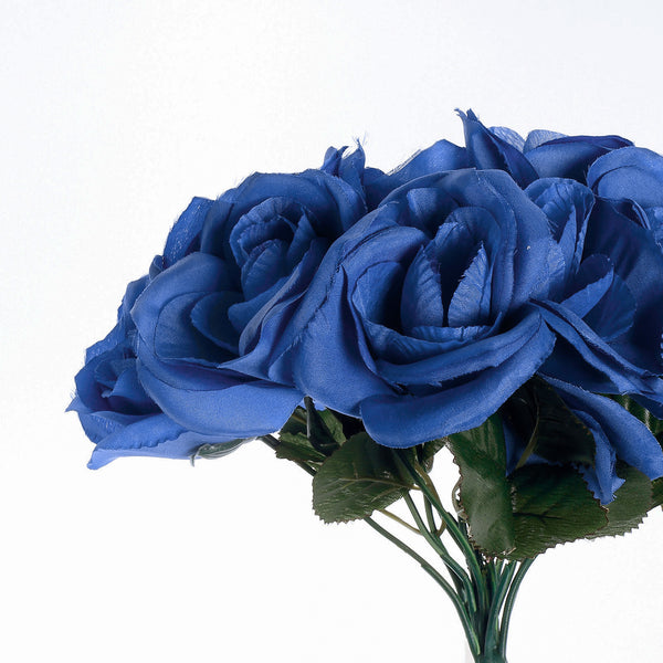 Velvet Rose Bouquet Artificial Flowers- Royal Blue