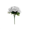 14 Silver Velvet-Like Faux Rose Flower Bush, Artificial Flower Bouquet#whtbkgd