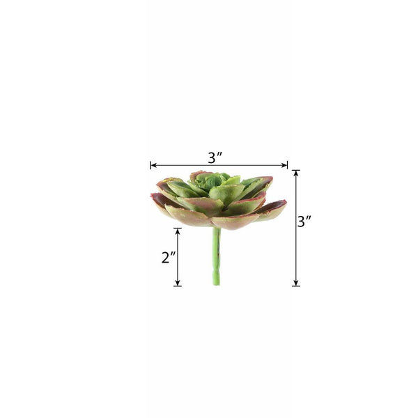 Set of 3 | Multi Colored Fake Succulents | 3" Echeveria Orion Decorative Artificial Plants