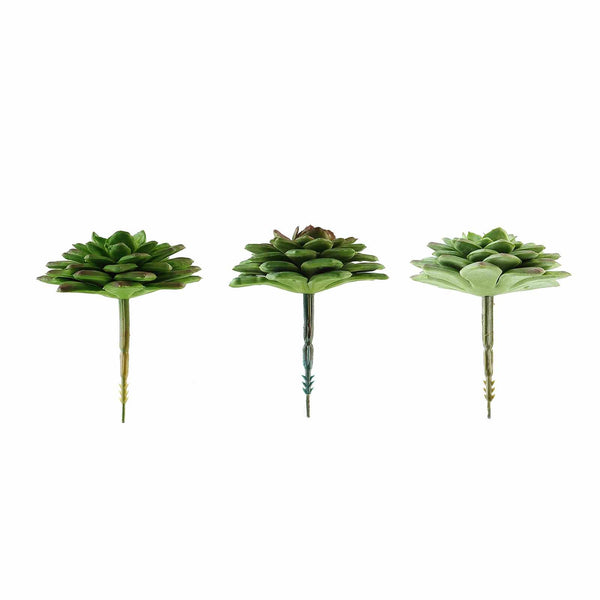Set of 3 | Multi Colored Fake Succulents | 3" Parva Echeveria Stems Decorative Artificial Plants