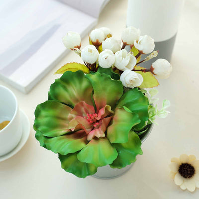 Set of 3 | Multi Colored Fake Succulents | 6" Wavy Kalanchoe Decorative Artificial Plants