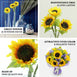 17inch Tall Artificial Sunflower Bouquet, Yellow Sunflower Stems Wedding Bouquet - 3 Stems