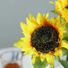 17inch Tall Artificial Sunflower Bouquet, Yellow Sunflower Stems Wedding Bouquet - 3 Stems