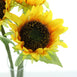17inch Tall Artificial Sunflower Bouquet, Yellow Sunflower Stems Wedding Bouquet - 3 Stems