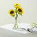 17inch Tall Artificial Sunflower Bouquet, Yellow Sunflower Stems Wedding Bouquet - 3 Stems