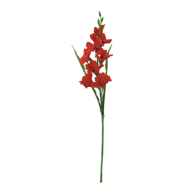 3 Bushes | 36inch Red Gladiolus Flower Spray, Long Stem Artificial Flowers