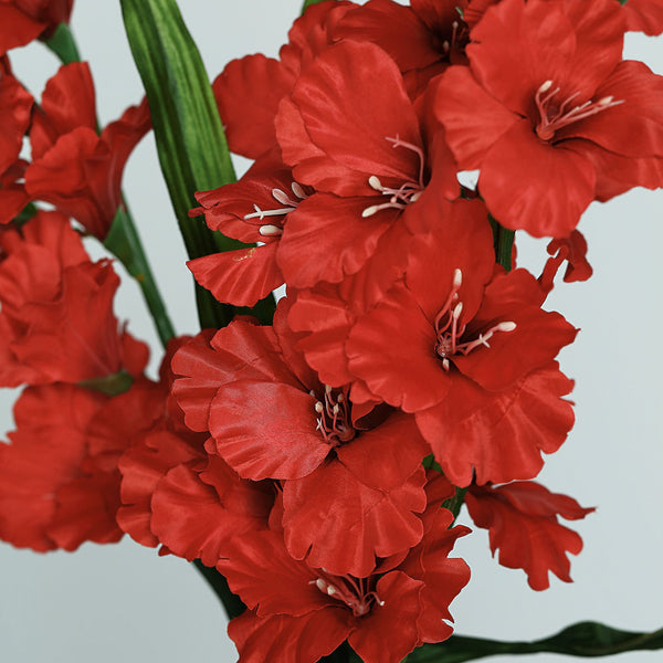 3 Bushes | 36inch Red Gladiolus Flower Spray, Long Stem Artificial Flowers#whtbkgd#whtbkgd
