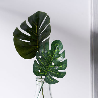 artificial monstera leaves 6 Stems | Monstera Tropical Leaf, Artificial Leaves For Hawaiian Luau Party Decoration