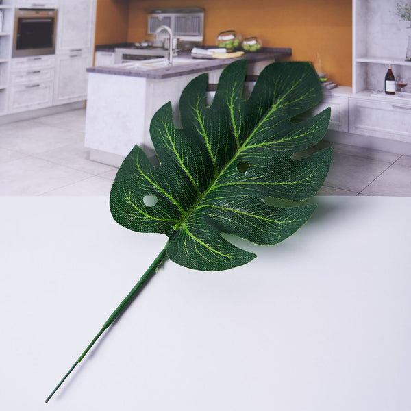 10 of 18: 6 Stems | Monstera Tropical Leaf, Artificial Leaves For Hawaiian Luau Party Decoration
