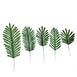 5 Pack | Green Palm Leaf Stems, Artificial Leaves For Hawaiian Luau Party Decoration - Assorted Size#whtbkgd