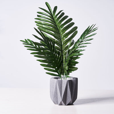 faux green palm plant leaf branch 5 Pack | Green Palm Leaf Stems, Artificial Leaves For Hawaiian Luau Party Decoration