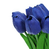 10 Pack | 13 inch Royal Blue Single Stem Real Touch Tulips Artificial Flowers Bouquet, Foam Wedding Flowers#whtbkgd