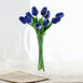 10 Pack | 13 inch Royal Blue Single Stem Real Touch Tulips Artificial Flowers Bouquet, Foam Wedding Flowers