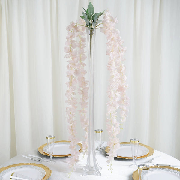 4 Ft | Blush | Rose Gold | Artificial Wisteria Vine Hanging Garlands