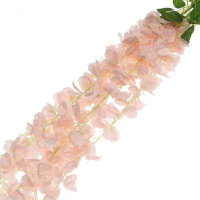 4 Ft | Blush | Rose Gold | Artificial Wisteria Vine Hanging Garlands#whtbkgd