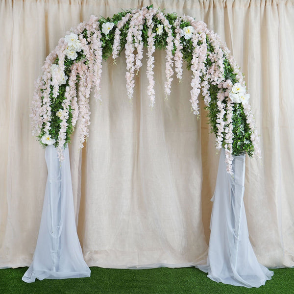 4 Ft | Blush | Rose Gold | Artificial Wisteria Vine Hanging Garlands