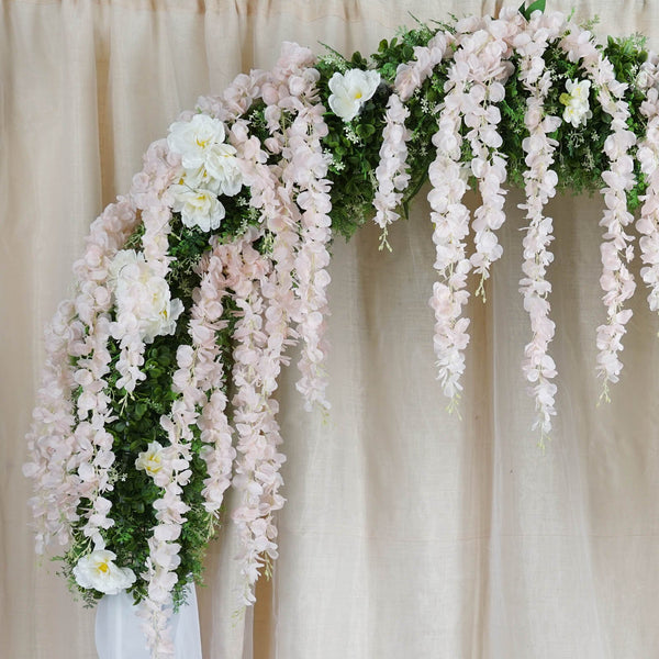 4 Ft | Blush | Rose Gold | Artificial Wisteria Vine Hanging Garlands
