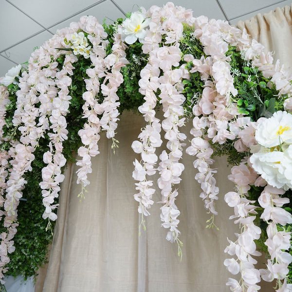 4 Ft | Blush | Rose Gold | Artificial Wisteria Vine Hanging Garlands