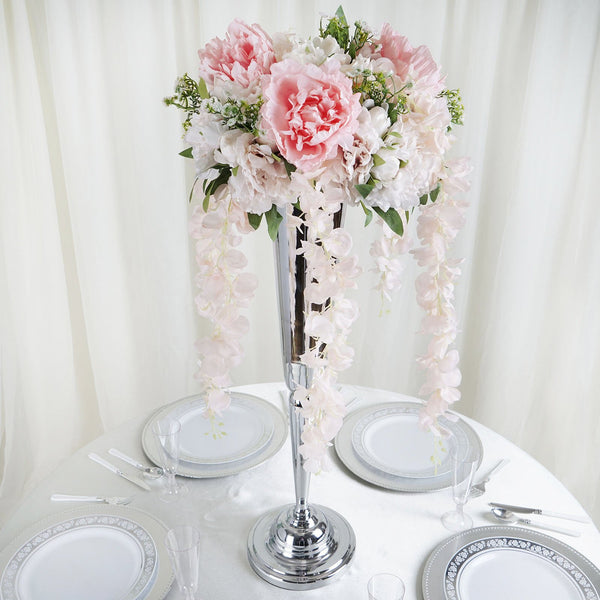 4 Ft | Blush | Rose Gold | Artificial Wisteria Vine Hanging Garlands