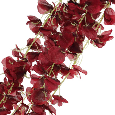 42" Wine Artificial Wisteria Vine - Silk Hanging Flower Garland#whtbkgd