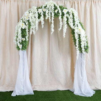 4 Ft | Cream | Artificial Wisteria Vine Hanging Garlands