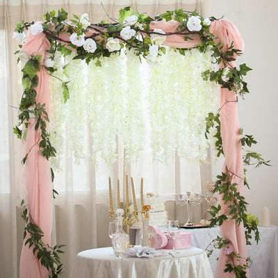 4 Ft | Cream | Artificial Wisteria Vine Hanging Garlands