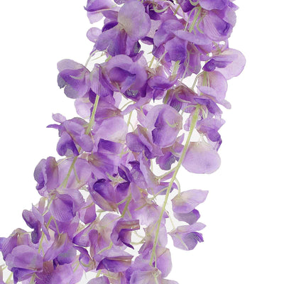42" Lavender Artificial Wisteria Vine - Silk Hanging Flower Garland#whtbkgd