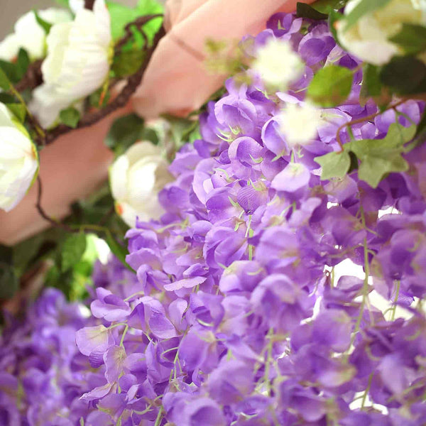 42" Lavender Artificial Wisteria Vine - Silk Hanging Flower Garland