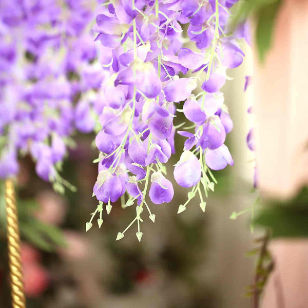 42" Lavender Artificial Wisteria Vine - Silk Hanging Flower Garland