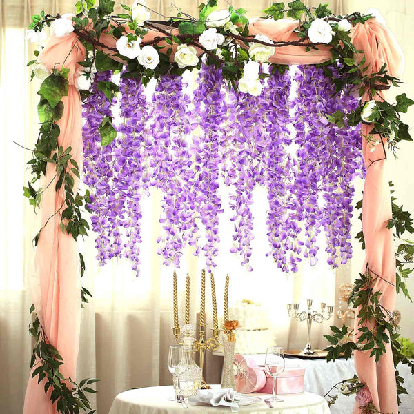 42" Lavender Artificial Wisteria Vine - Silk Hanging Flower Garland