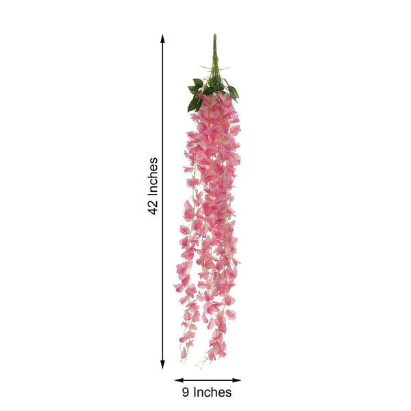 42" Pink Artificial Wisteria Vine - Silk Hanging Flower Garland