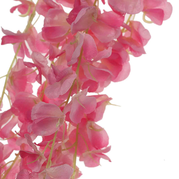 42" Pink Artificial Wisteria Vine - Silk Hanging Flower Garland#whtbkgd