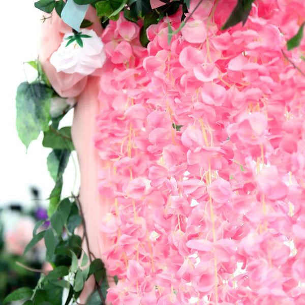 42" Pink Artificial Wisteria Vine - Silk Hanging Flower Garland