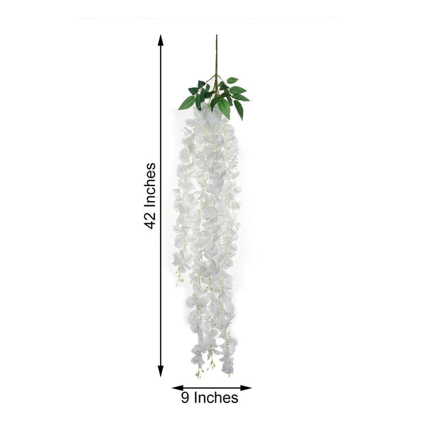 4 Ft White Artificial Wisteria Vine Hanging Garland