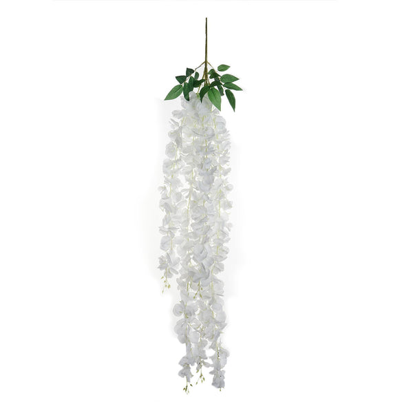 4 Ft White Artificial Wisteria Vine Hanging Garland