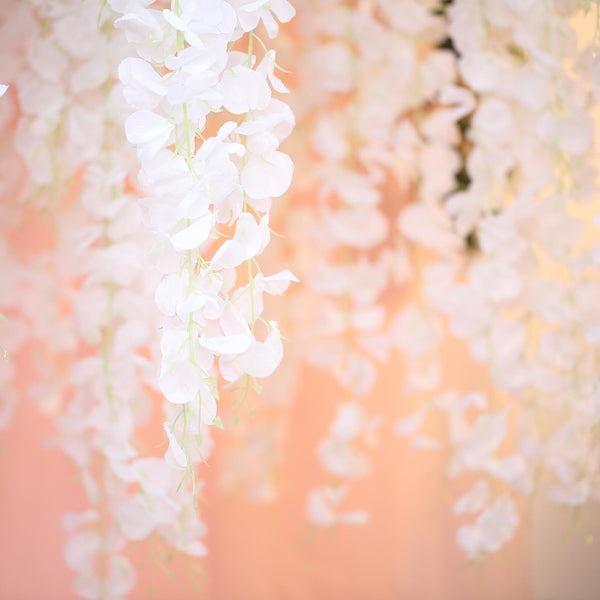 4 Ft White Artificial Wisteria Vine Hanging Garland