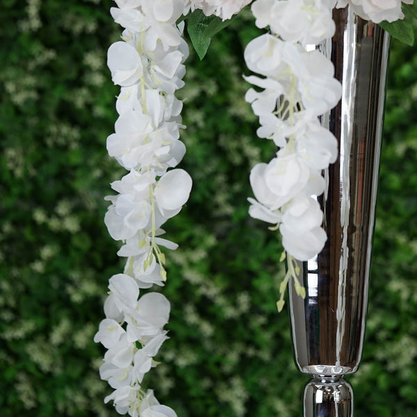 4 Ft White Artificial Wisteria Vine Hanging Garland