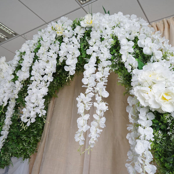 4 Ft White Artificial Wisteria Vine Hanging Garland