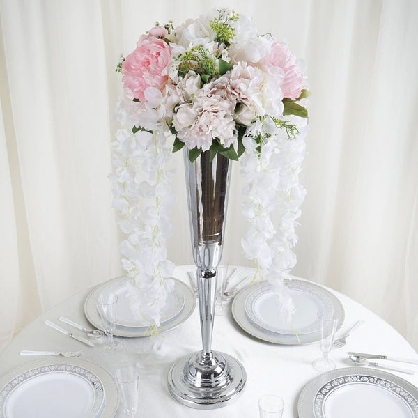 4 Ft White Artificial Wisteria Vine Hanging Garland