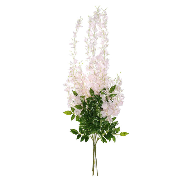 5 Bushes - 44" Artificial Wisteria Vine - Ratta Silk Hanging Flower Garland - Blush - Rose Gold